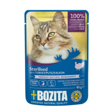 Comida para gato Bozita trozos esterilizados en gelatina con pavo 85 g