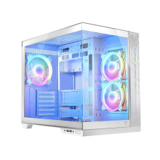 Caja Semitorre ATX Modecom Volcano Panorama APEX ARGB Blanco