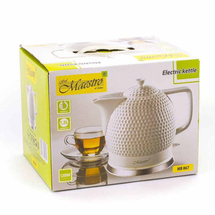 Kettle Feel Maestro MR-067 White Ceramic 1200 W 1,2 L Kettle Feel Maestro MR-067 White Ceramic 1200 W 1,2 L