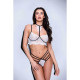 Underwear Set Baci Lingerie Strappy Lace White Black/White 2 Pieces (M/L)
