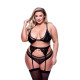 Underwear Set Baci Lingerie Black 3 Pieces (Queen)