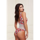 Leotard Baci Lingerie Floral & Lace White Multicolour S/M