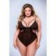 Leotard Baci Lingerie Crotchless Black Queen size