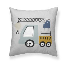 Funda de cojín Kids&Cotton Brail A Blanco 50 x 50 cm Algodón