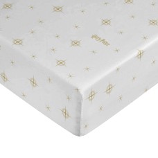 Fitted sheet Harry Potter White Golden 160 x 200 cm