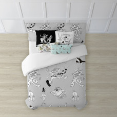 Funda Nórdica Looney Tunes Looney BN Blanco black 140 x 200 cm