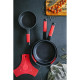 Non-stick frying pan BRA A411222 Black Red Stainless steel Aluminium