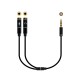 Audio Jack (3.5 mm) Splitter Cable NANOCABLE 10.24.1202 30 cm Black