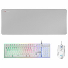 Pack Gaming Mars Gaming MCPXWES Blanco Qwerty Español QWERTY LED RGB