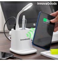 Cargador Inalámbrico con Soporte-Organizador y Lámpara LED USB 5 en 1 DesKing InnovaGoods