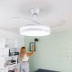 LED Ceiling Fan with Speaker and 4 Retractable Blades Notefan InnovaGoods White 36 W Ø49,5-104 cm