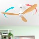 LED Ceiling Fan with 3 ABS Blades Wuled InnovaGoods Wood 36 W 52