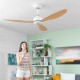 LED Ceiling Fan with 3 ABS Blades Wuled InnovaGoods Wood 36 W 52