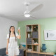 LED Ceiling Fan with 3 ABS Blades Flaled InnovaGoods White 36 W 52