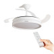 LED Ceiling Fan with 4 Retractable Blades Keteez InnovaGoods White 72 W Ø49-104 cm