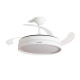 LED Ceiling Fan with 4 Retractable Blades Keteez InnovaGoods White 72 W Ø49-104 cm