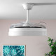 LED Ceiling Fan with 4 Retractable Blades Keteez InnovaGoods White 72 W Ø49-104 cm
