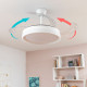 LED Ceiling Fan with 4 Retractable Blades Keteez InnovaGoods White 72 W Ø49-104 cm