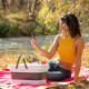 Cesta de Picnic Plegable con Tapa-Mesa InnovaGoods FOLDABLE CAMPING BASKET Plástico (Reacondicionado B)
