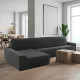 Funda para chaise longue de brazo largo izquierdo Sofaskins Gris oscuro (Reacondicionado A)