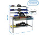 Banco de trabajo metalico SimonRack: 1445x1510x760 mm, 5 Baldas, 600 kg por balda, sin tornillos
