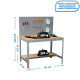 Banco de trabajo metalico SimonRack: 1445x1510x610 mm, 2 Baldas, 600 kg por balda, sin tornillos