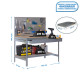 Banco de trabajo metalico SimonRack: 1445x1510x610 mm, 2 Baldas, 600 kg por balda, sin tornillos
