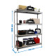 SimonRack Metal Shelving Unit: 2000x1800x600 mm, 4 Wooden Shelves, 400 kg per shelf, without screws
