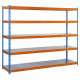 Estantería Metálica SimonRack: 2000x1800x600 mm, 5 Baldas de metal, 400 kg por balda, sin tornillos