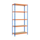 Estantería Metálica SimonRack: 2000x1100x500 mm, 5 Baldas de madera, 200 kg por balda, sin tornillos