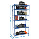SimonRack Metal Shelving Unit: 2500x900x400 mm, 6 Metal Shelves, 180 kg per shelf, without screws