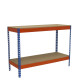 Mesa de trabajo metalica  SimonRack: 900x1800x750 mm, 2 Baldas, 400 kg por balda, sin tornillos