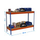 Mesa de trabajo metalica  SimonRack: 900x1800x450 mm, 2 Baldas, 400 kg por balda, sin tornillos