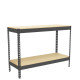 Mesa de trabajo metalica  SimonRack: 900x1800x750 mm, 2 Baldas, 400 kg por balda, sin tornillos