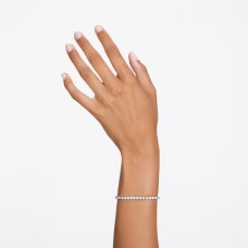 Brazalete Swarovski Matrix Tennis – Cristales Blancos, Baño de Rodio (Talla L)