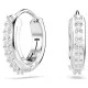 Swarovski Matrix Mini Hoop Earrings – White Crystals, Rhodium Plated
