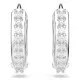 Swarovski Matrix Mini Hoop Earrings – White Crystals, Rhodium Plated