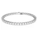 Swarovski Matrix Tennis Bracelet – White Crystals, Rhodium Plated (Size L)