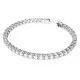 Swarovski Matrix Tennis Bracelet – White Crystals, Rhodium Plated (Size L)