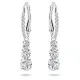 Swarovski Stilla Drop Earrings – White Crystals, Rhodium Plated