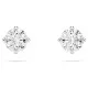 Swarovski Stilla Stud Earrings – Round White Crystal, Rhodium Plated