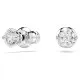 Swarovski Stilla Stud Earrings – Round White Crystal, Rhodium Plated