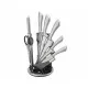 Set of Kitchen Knives and Stand Royalty Line Silver Stainless steel 15 x 15 x 35 cm