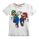 Camiseta de Manga Corta Infantil Super Mario Mario and Luigi Blanco