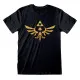 Camiseta de Manga Corta The Legend of Zelda Hyrule Logo Negro Unisex