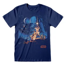 Camiseta de Manga Corta Unisex Star Wars New Hope Vintage Negro