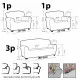 Sofa Cover Sofakover Pocket Trio Romeo 3 Units