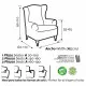 Wingback chair cover Sofaskins NIAGARA