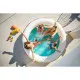 Bestway Piscina Infantil 2 Aros Arcoiris 206x206x51 cm +6 Años Jardin 54443