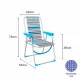 Marbueno Folding Chair Aluminum Orange and Blue Stripes Beach Pool 53X56X78 cm 103461